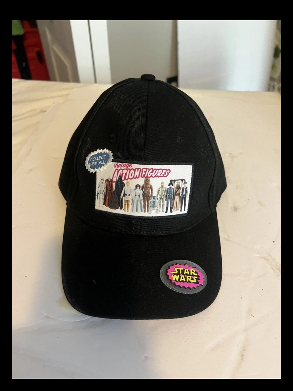 Star Wars Black Hat with White Vintage Logo Patch